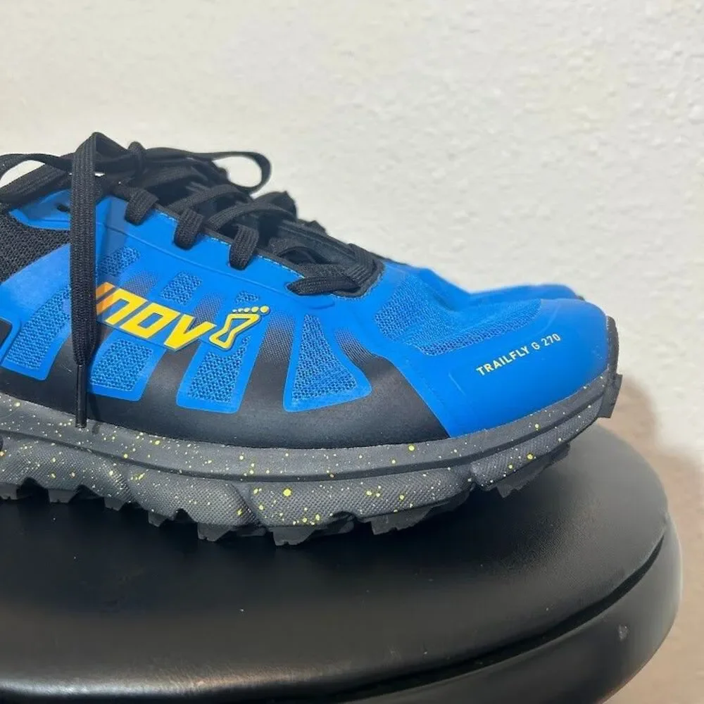 Inov-8 Trailfly G 270 Low Top Trail Running Shoes Mens 7 Womens 8.5 Blue Black